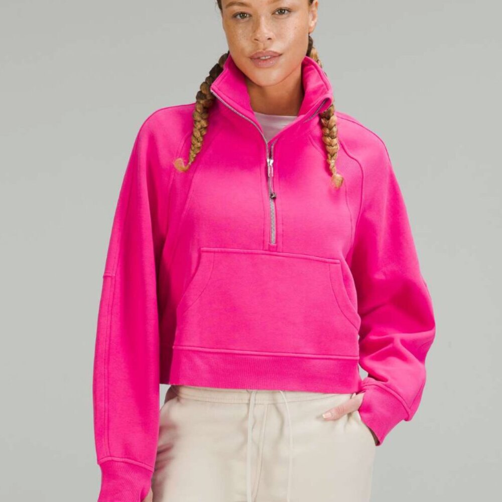 Lululemon Scuba Oversized Funnel Neck Half Zip Sonic Pink